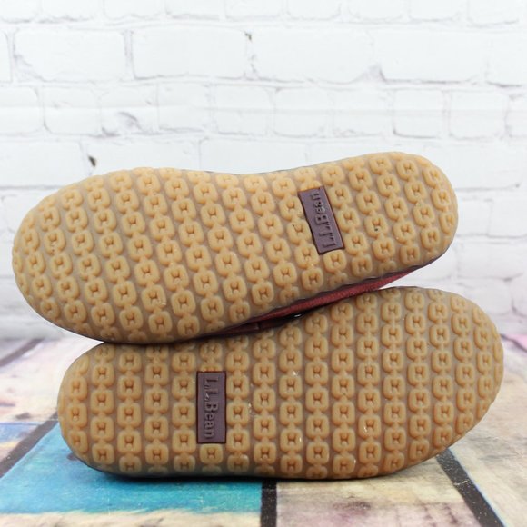 LL Bean Light Rosewood Suede Lined Mountain Slippers Size 6 M - Picture 7 of 9
